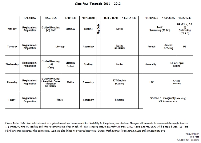 Timetable
